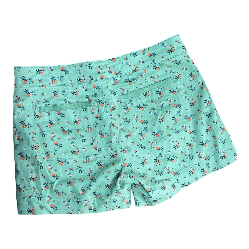 Anthropologie X Sanctuary Green Pink Red Floral Rose Cotton Blend Shorts 28‎